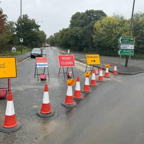 The road closure at Long Furlong. Photo: Eddie Mitchell