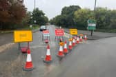 The road closure at Long Furlong. Photo: Eddie Mitchell