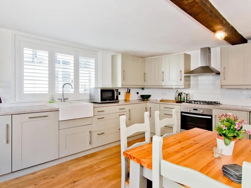 The kitchen has fitted appliances