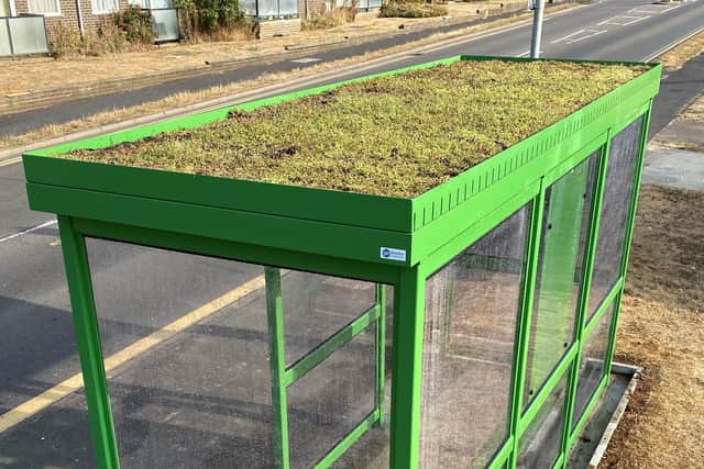 The shelter will be found at Sutton Avenue and has a roof made up of Sedum – a genus of the Crassulaceae family of succulent plants.