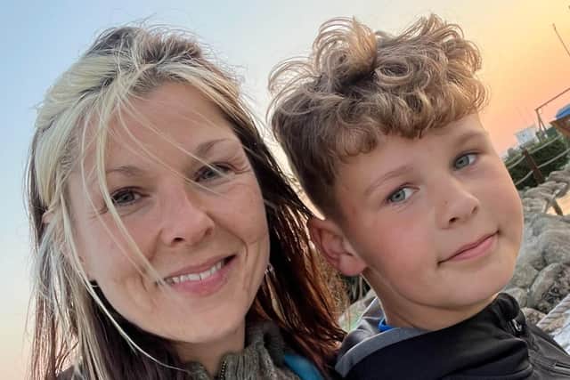 Maria Dennis with her son, Harry