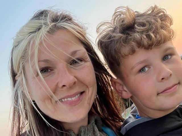 Maria Dennis with her son, Harry