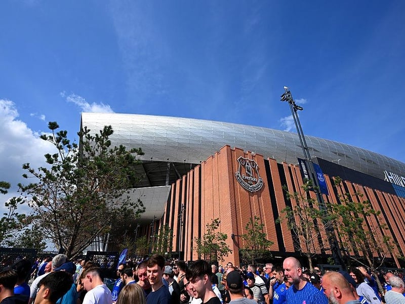 General view outside the stadium prior to the Premier League match between Everton and Brighton & Hove Albion at Hill Dickinson Stadium