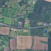 A lane has been closed on the A27, near Arundel. Photo: Google Earth