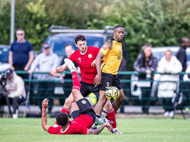 Action from the pre-season friendly between Three Bridges and Crawley Town. Crawley Town won 2-1 thanks to two goals from Danilo Orsi. Picture: Eva Gilbert