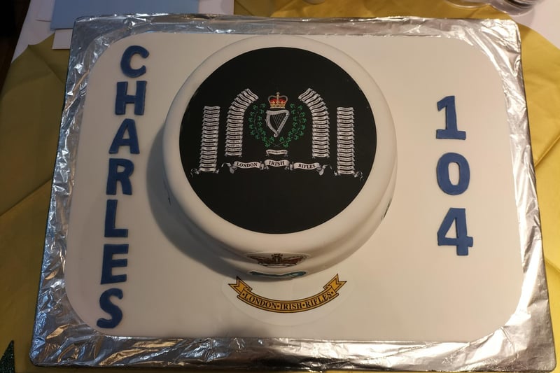 The special cake for Charles Ward's 104th birthday