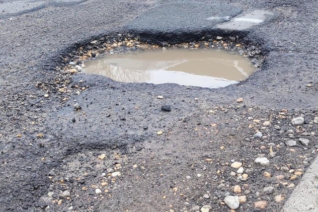 Deep pothole at Thanet Way, Hastings