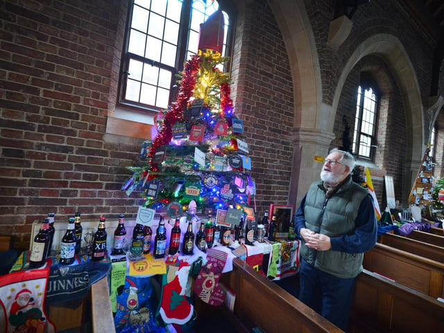 Christmas Tree Festival 2023 at St Michael and All Angels, Glassenbury Drive, Bexhill. This year's theme is Saints.