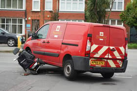 The collision was reported at the junction of Broadwater Road and Langton Road in Worthing