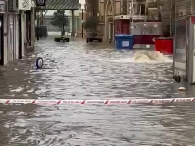 The extent of the flooding at Priory Meadow in October