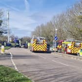 The emergency services have responded to a collision on Lottbridge Drove, Eastbourne