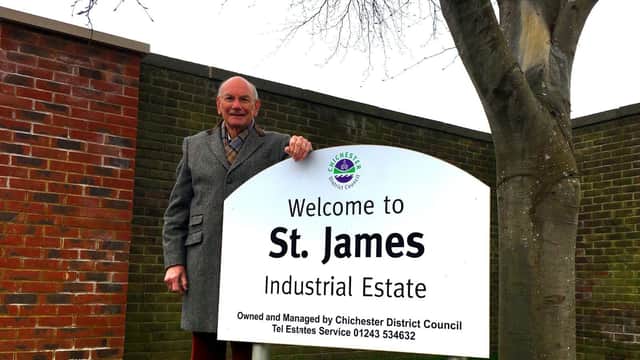 Chichester district councillor Tony Dignum outside the renovated St James Industrial Estate.