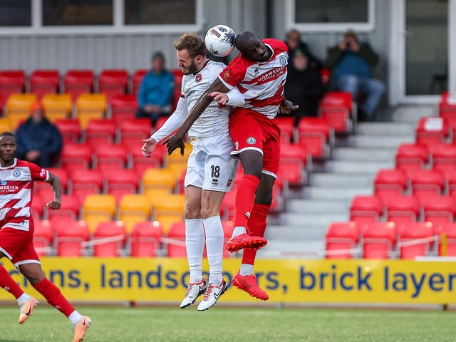 Action from Eastbourne Borough's 0-0 draw at Truro City