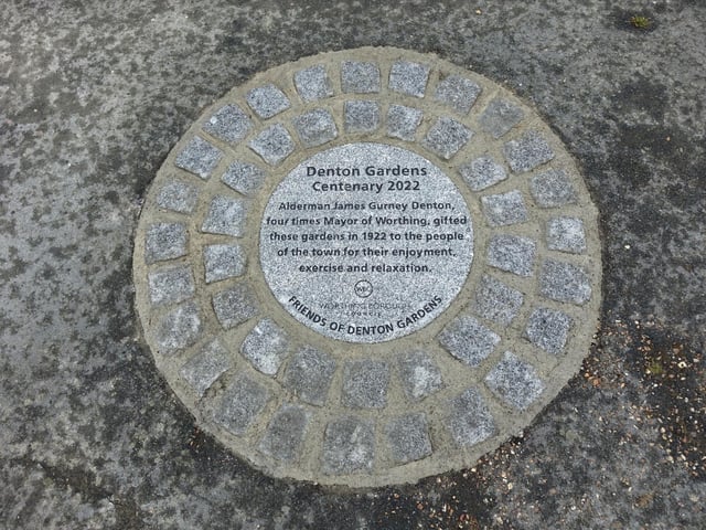 The new centenary stone commissioned by Friends of Denton Gardens