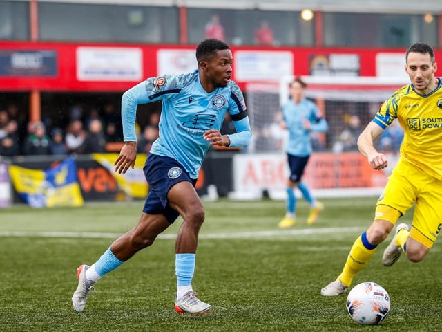 Action from Eastbourne Borough's 3-1 defeat at home to Havant and Waterlooville in National League South