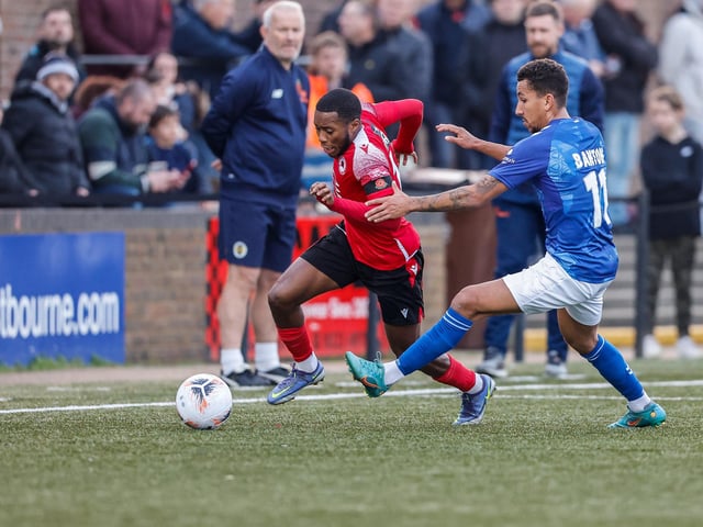 Action from Eastbourne Borough's 1-0 win over St Albans in National League South