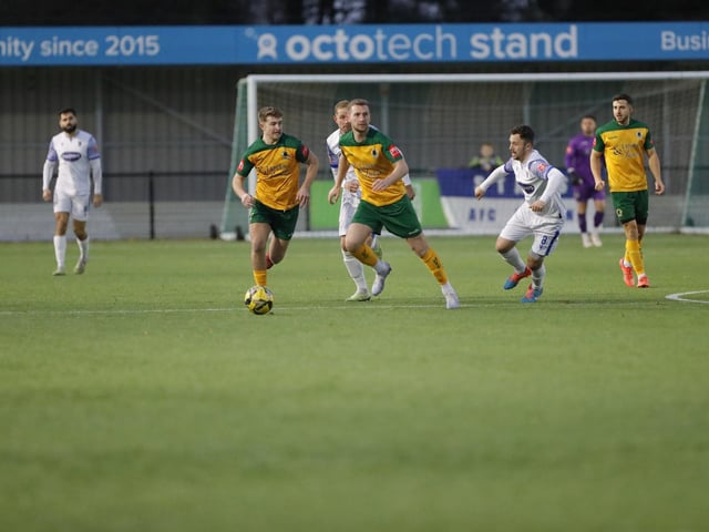 FA Trophy action between Horsham and AFC Totton