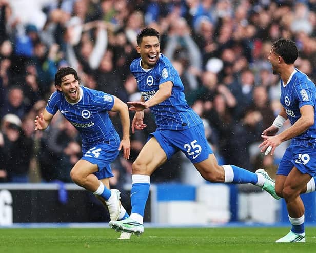 Diego Gomez earned comparisons with David Beckham after scoring from 51 metres, as Brighton scored three goals in nine minutes against Crystal Palace. (Photo by Richard Heathcote/Getty Images)