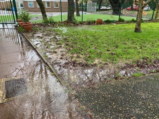 A group of residents are involved in a row with a Worthing primary school after instances of heavy flooding, which they say is destroying their gardens.