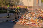 Firefighters were called to deal with a fire that started in a waste vehicle in Kilnwood Vale. Photo: Horsham District Council