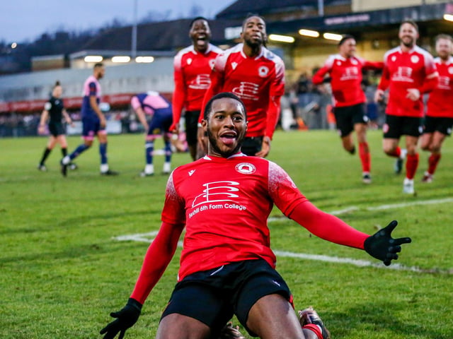 Action and goal celebrations from Eastbourne Borough's fine 3-1 win at Dulwich Hamlet in National League South