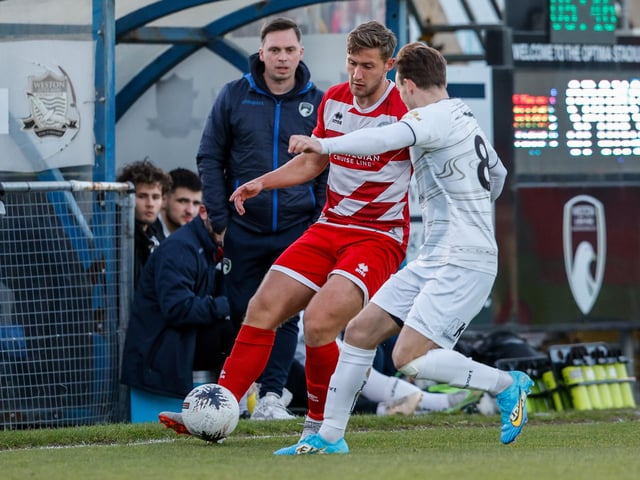 Action from Eastbourne Borough's visit to Weston-super-Mare in National League South