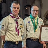 Brian Eastman, 2nd Ifield Scout Group’s President was award the top adult award, the Silver Wolf, at the Scout Group’s Carol Service on Wednesday 13th December at St Margaret’s Church, Ifield. Picture: submitted