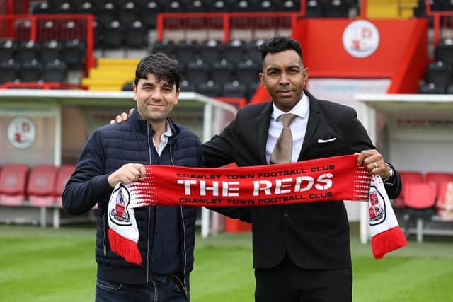 Dan Micciche and Kevin Betsy. Picture courtesy of James Boardman/Crawley Town