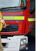 Pevensey firefighter Benjamin Letschka will be running the Eastbourne Half Marathon on Sunday, March 3 with an operational fire hose over his shoulders in memory of his Dad. Picture:  Benjamin Letschka