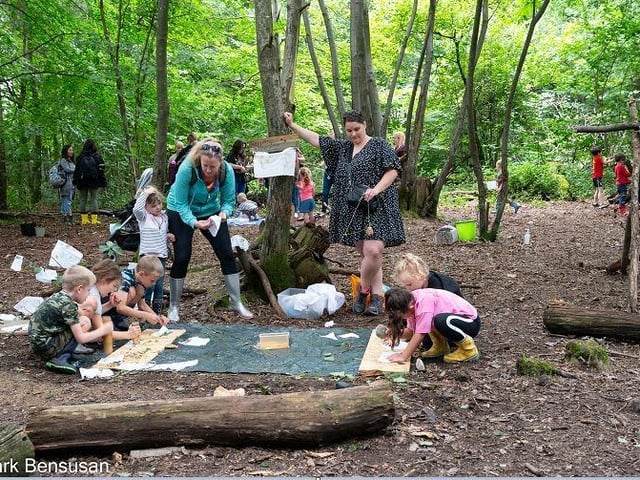 Making woodland creations in Horsham's Leechpool Woods.