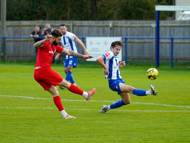 Action from Haywards Heath Town's victory over Beckenham in the Isthmian south east division