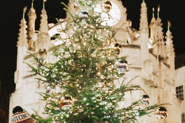 A festive scene at the Market Cross