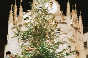 A festive scene at the Market Cross