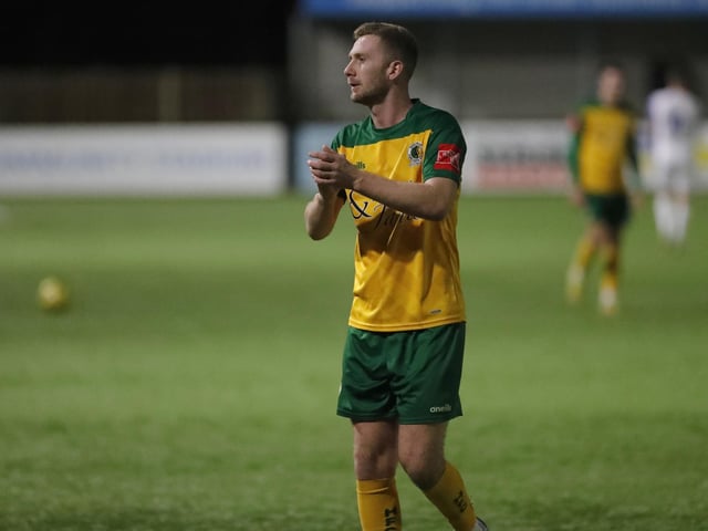FA Trophy action between Horsham and AFC Totton