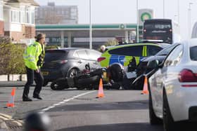 The scene of the collision on A259 Brighton Road. Photo: Eddie Mitchell