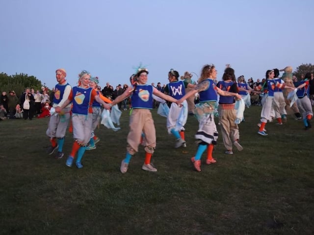 Dancing the sun up at Hastings on May Day