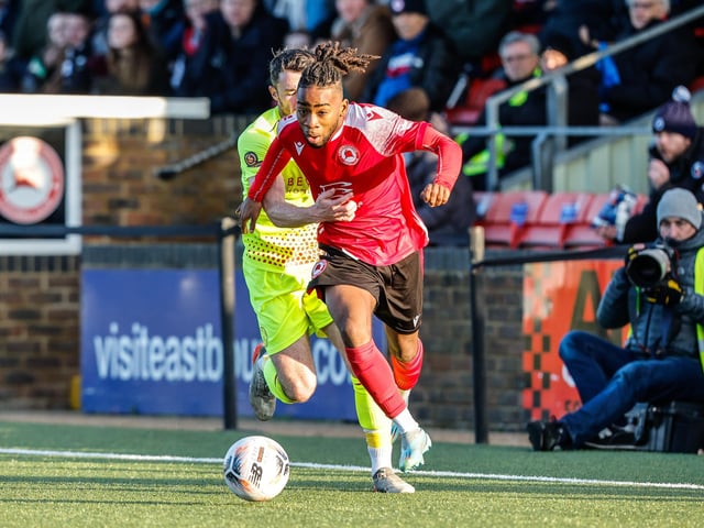 Action from Eastbourne Borough's win over Hungerford Town in the National League South