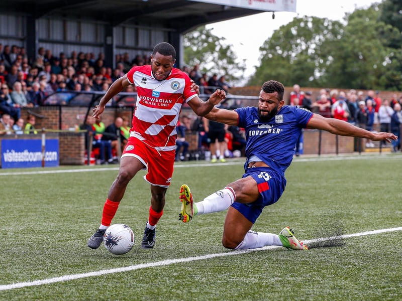 Images from Eastbourne Borough's 2023-24 season opener, a 1-0 National South home win over Hampton and Richmond