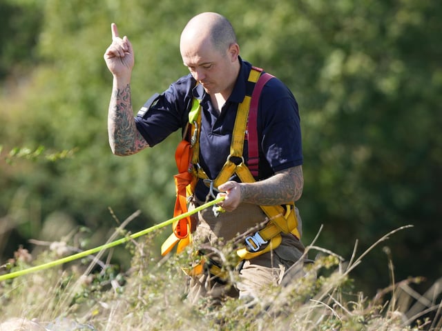 The rescue at Devil's Dyke. Photo: Eddie Mitchell