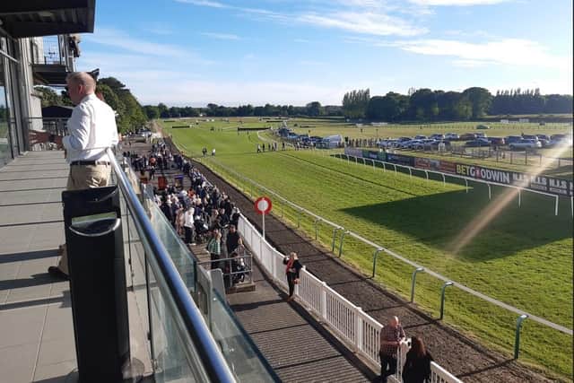 The view across the racecourse from the Premier restaurant blacony where guests assembled | Picture: Steve Bone
