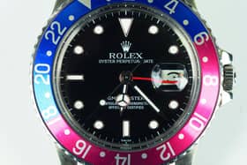 A 1984 Rolex Oyster Perpetual GMT-Master stainless steel cased gentleman's bracelet wristwatch.
