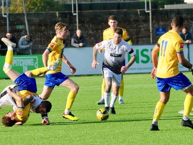 Action, celebration and crowd pictures from Lancing v Littlehampton Town at Culver Road