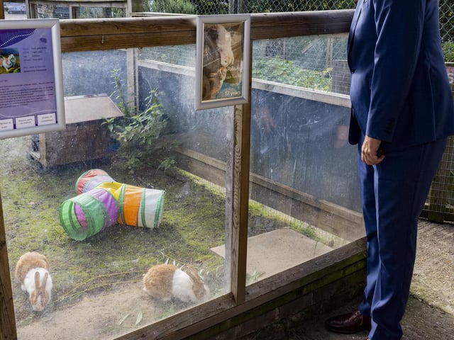 The Lord-Lieutenant of East Sussex visiting Raystede’s Rabbitry