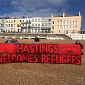 Showing support for refugees at Hastings