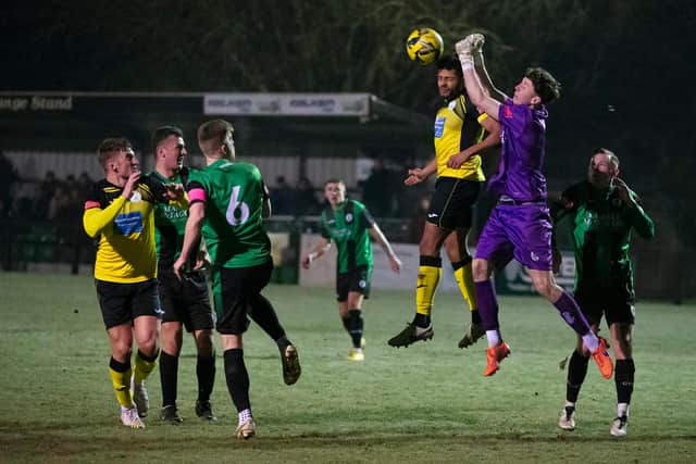 Chichester City press at Burgess Hill, where they drew 2-2 | Picture: Neil Holmes