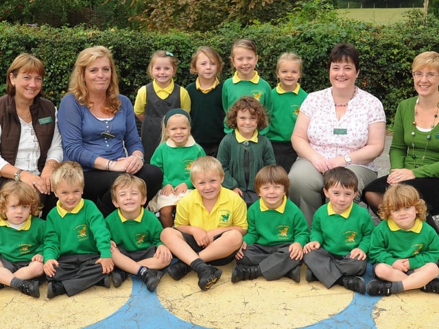 New reception pupils at St Marks C Of E Primary School in Staplefield in 2010