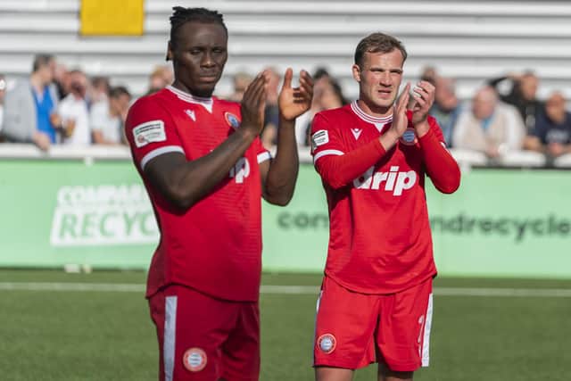 Worthing players applaud their fans at the end of the defeat at Maidstone | Picture: Jay Wrighte