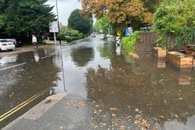 Flooding in Muster Green, Haywards Heath, on Tuesday, August 16
