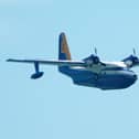 GRUMMAN ALBATROSS N98TP FLYING ALONG THE SUSSEX COAST :A Grumman Albatross Seaplane, seen in Sussex on Wednesday, was designed and used by the United States of America's Air Force for search and rescue missions.