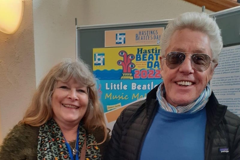 Roger Daltrey pictured in April 2022 with Beatles Day stalwart Judy Atkinson